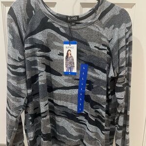 Buffalo David Bitton Black and Gray Camouflage Sweater